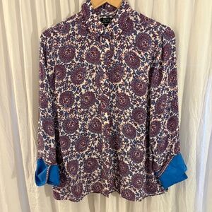 J. Crew "Vegan Silk" Paisley Button Down